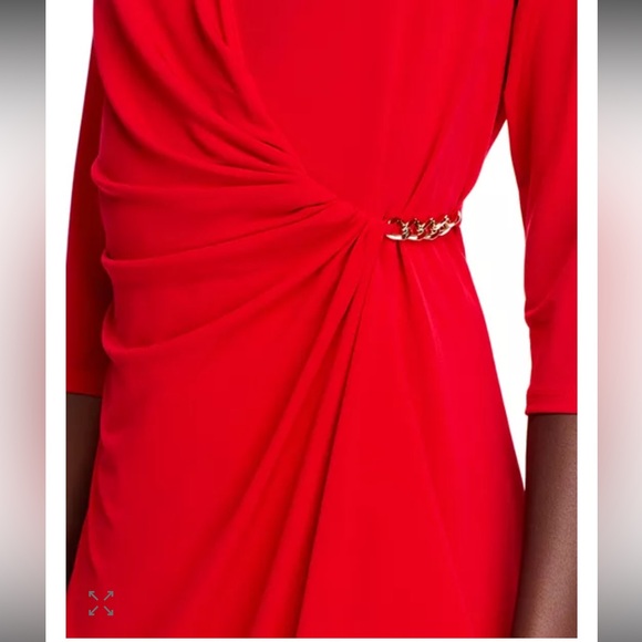 ♥️ Tommy Bahama Clara Dress Red 3/4 SLZ Chain Size L - Picture 2 of 12